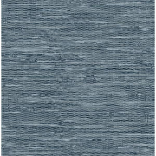 A-Street Prints Blue Exhale Woven Faux Grasscloth Wallpaper Sample