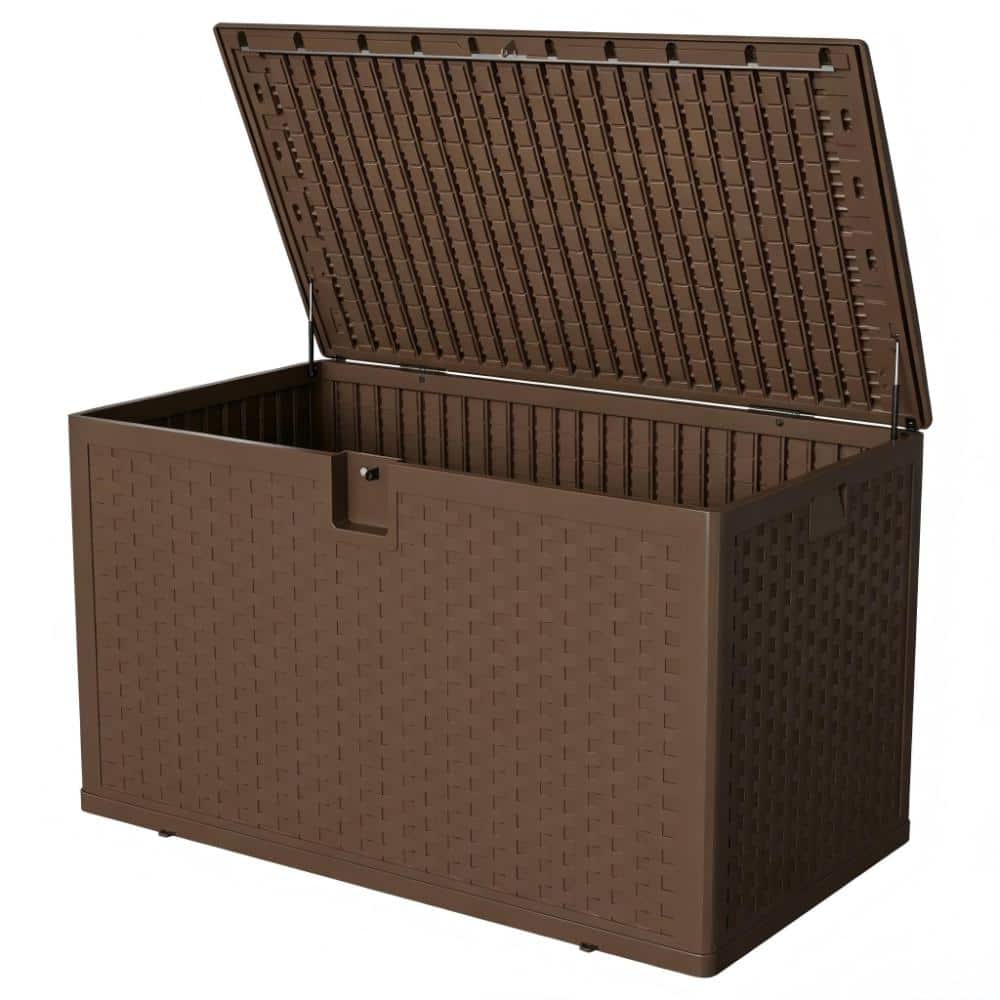 Extra large 120Gal Outdoor Resin Storage Box, Waterproof & Weatherproof, Lockable Lid for Cushions & Gardening