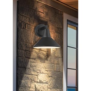 Bay Crest Black Outdoor Hardwired Barn Wall Mount with No Bulbs Included