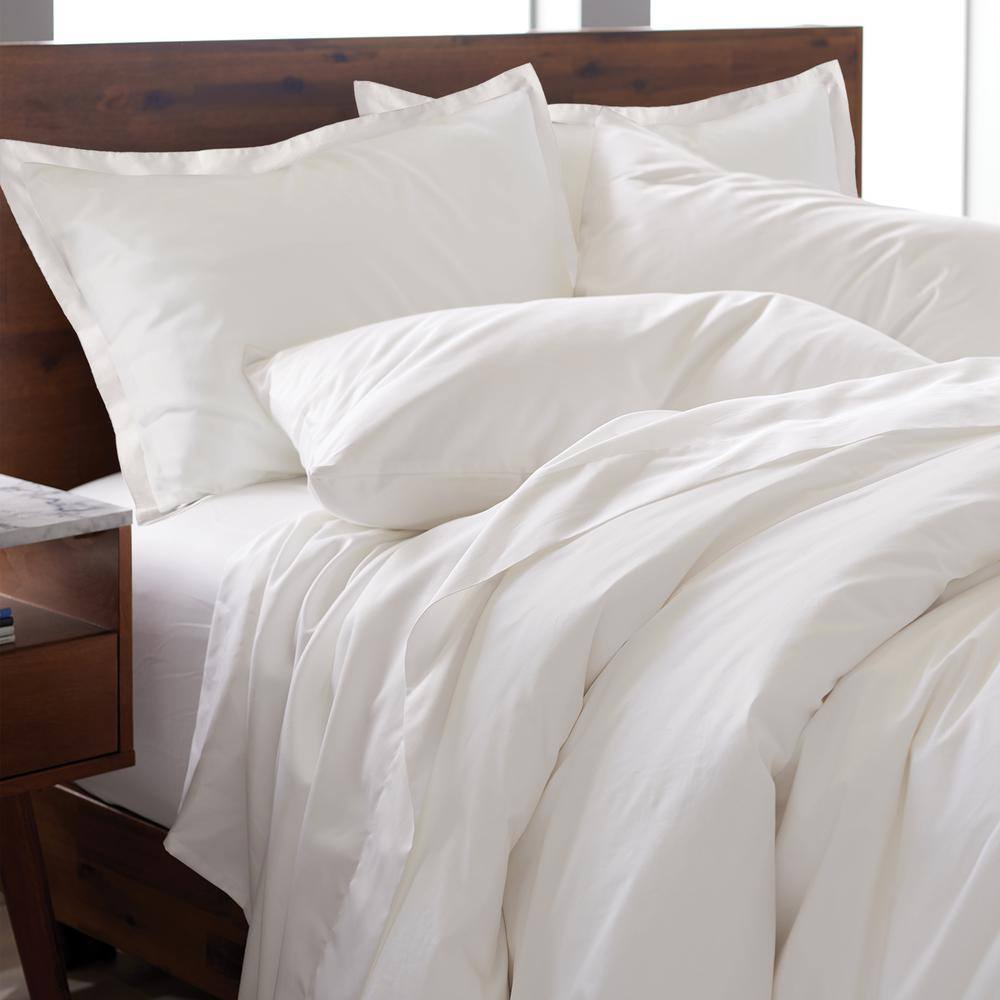 Ella Jayne White Cotton Sateen Full/Queen Duvet Cover Set