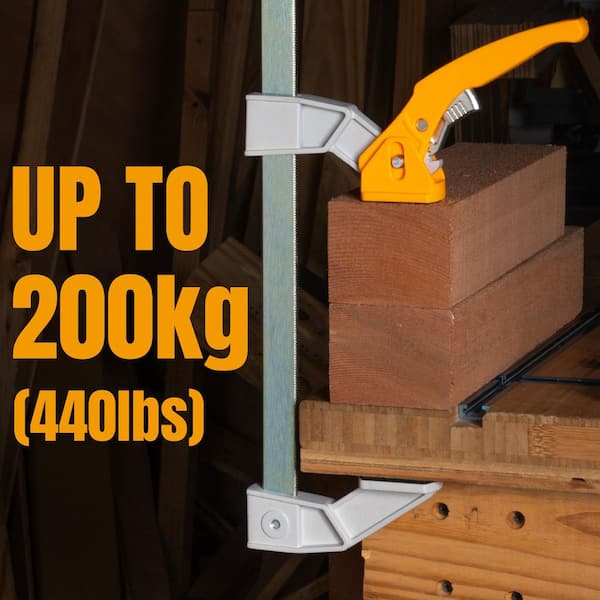 POWERTEC 12-Inch Bar Clamps (2-Pack) Fast Action Gear Clamp W/ 440 Lb Capacity - View #3