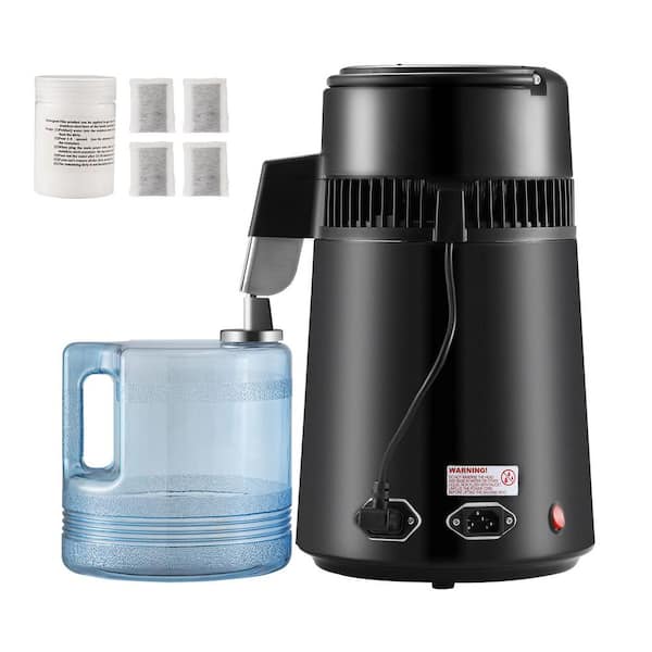 17 Cups Water Distiller, 4 L/1.05 Gal. 750 W Home Countertop Purifier, Stainless Steel Interior Electric Kettle in Black