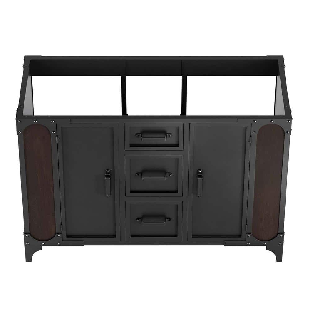 Steamforge 47" Black Walnut Double Bathroom Vanity Cabinet