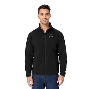 Men's XXX-Large Black Heated Fleece Jacket with 7.38-Volt Lithium-Ion 1 Upgraded 4.8Ah Battery and Charger