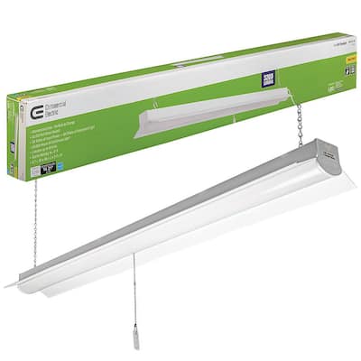 4 ft. 64-Watt Equivalent Integrated LED White Shop Light Linkable 3200 Lumens 4000K Bright White 5 ft. Cord Included