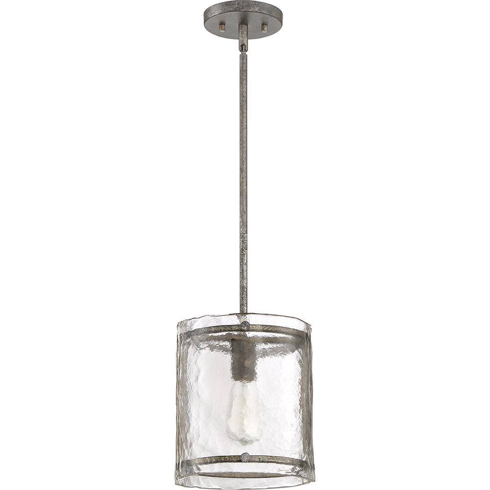 Fortress Mottled Silver Glass Mini Pendant Light