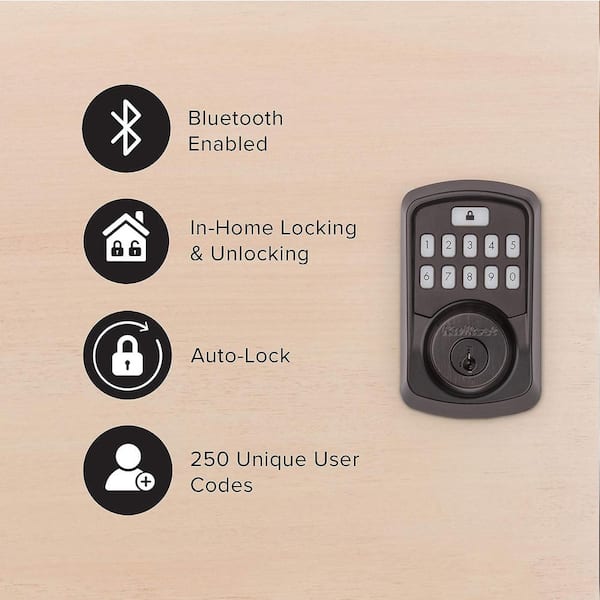 Kwikset Aura Venetian Bronze Single Cylinder Electronic Bluetooth