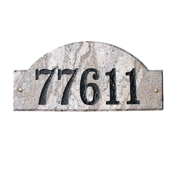 QualArc Ridgecrest Arch Granite Address Plaque in Five Color Natural Stone Color