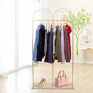 Gold Freestanding Iron Clothes Rack 90.55 in. x 47.2 in.