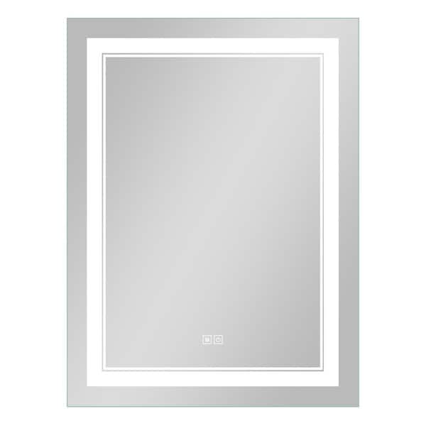 NEUTYPE 36 in. x 28 in. Modern Rectangular Frameless LED Light Bathroom Vanity Mirror Wall-Mounted