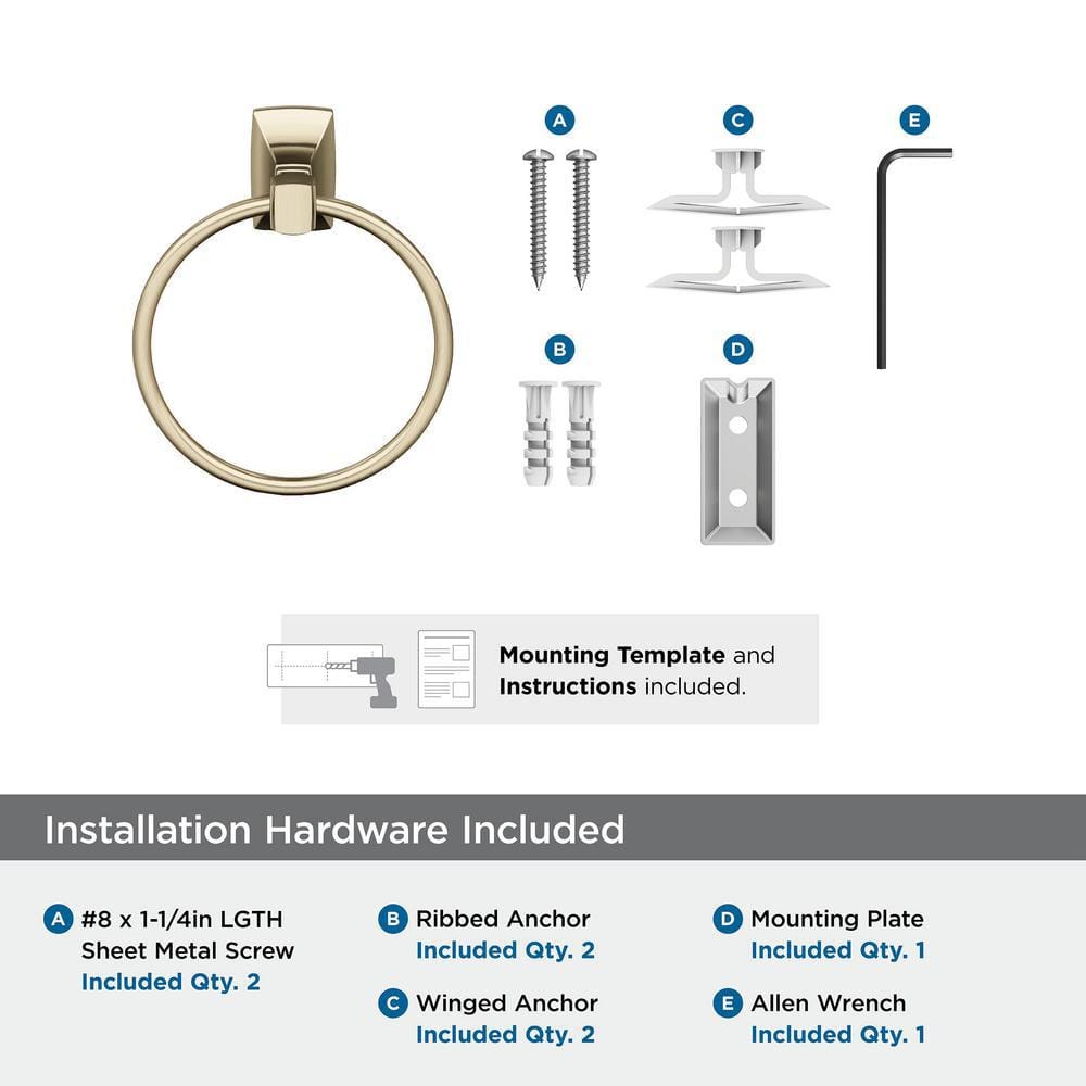 Highland Ridge Golden Champagne Wall Mounted Towel Ring