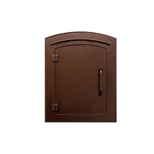 Antique Copper Column Mount Locking Drop Chute Mailbox with Plain Door Faceplate