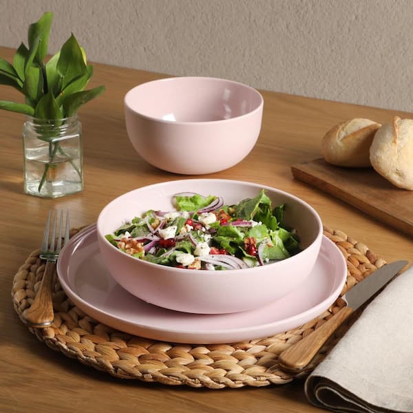 Gibson Home Candy Skies 12-Piece Wheat Straw Melamine Dinnerware