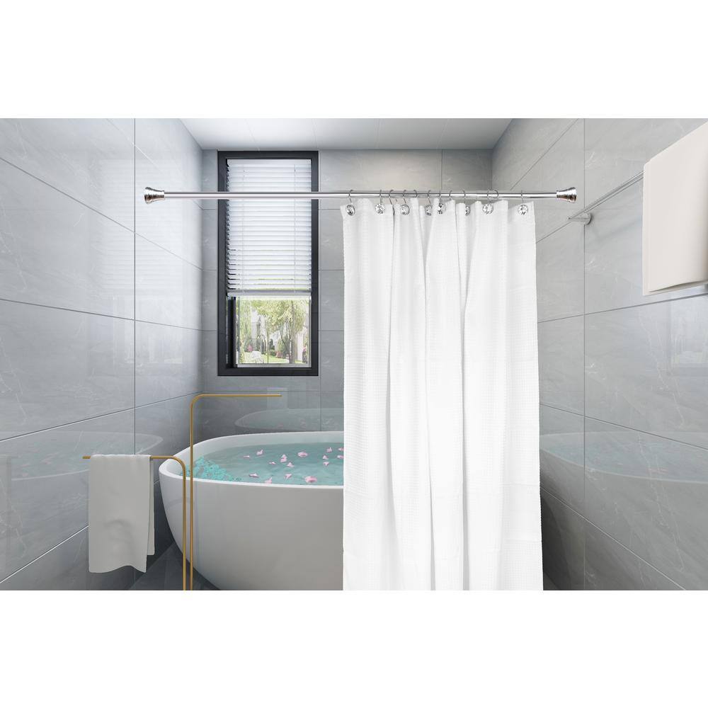 Polished Chrome Crystal Design Shower Curtain Hooks Set