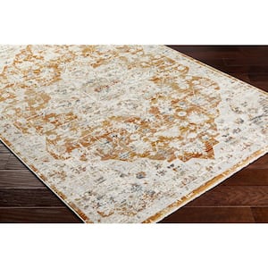 Edmonton Orange Medallion 5 ft. x 7 ft. Indoor Area Rug