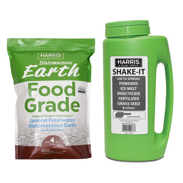 Harris 4 lbs. (64 oz.) Diatomaceous Earth Food Grade 100% and Shaker Applicator Value Pack