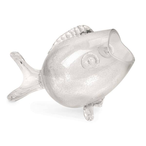 Filament Design Lenor 20 in. Glass Fish Decorative Vase in Clear