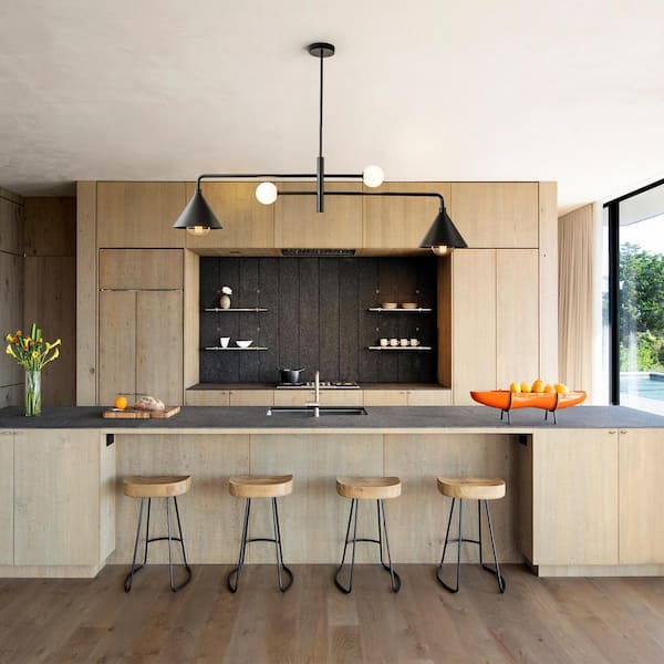 Access Lighting Brushed Steel & Scalloped Glass 4-Light Chandelier – Island Light