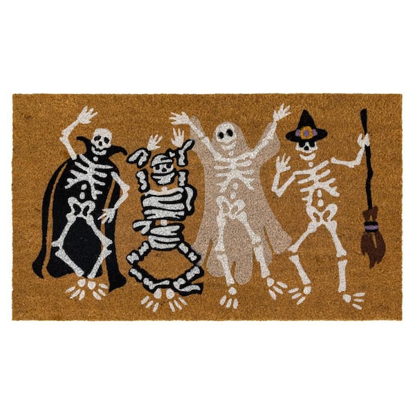 Skeleton Costumes 18 in. x 30 in. Halloween Coir Outdoor Mat