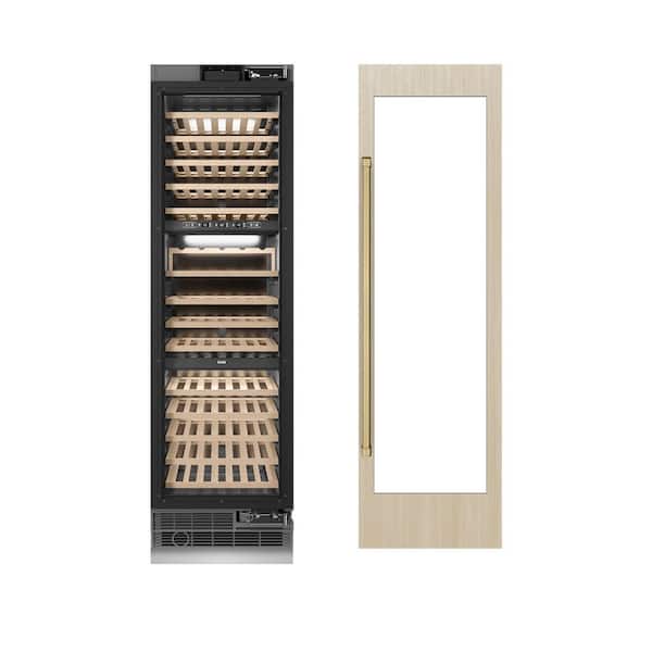 Autograph Edition 24 in. 100 Bottle Column Wine Cooler with Panel Ready Door and Champagne Bronze Accents