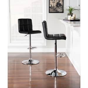 Bodhi 24.25 in. - 32.25 in. Seat Height Black Low back Metal frame Quilted Adjustable Bar stool