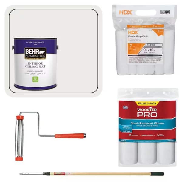 BEHR White No. 52 Ceiling Paint Application Kit