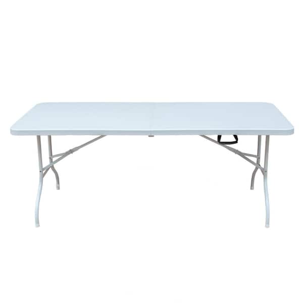 HOTEBIKE 6 ft. Portable Folding Table High Load Bearing Foldable Table for Camping, Picnics and Parties