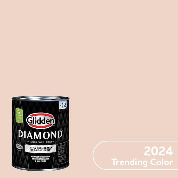 Glidden Diamond 1 Qt. PPG10702 Blush Beige Satin Interior Paint with Primer PPG10702D04SA