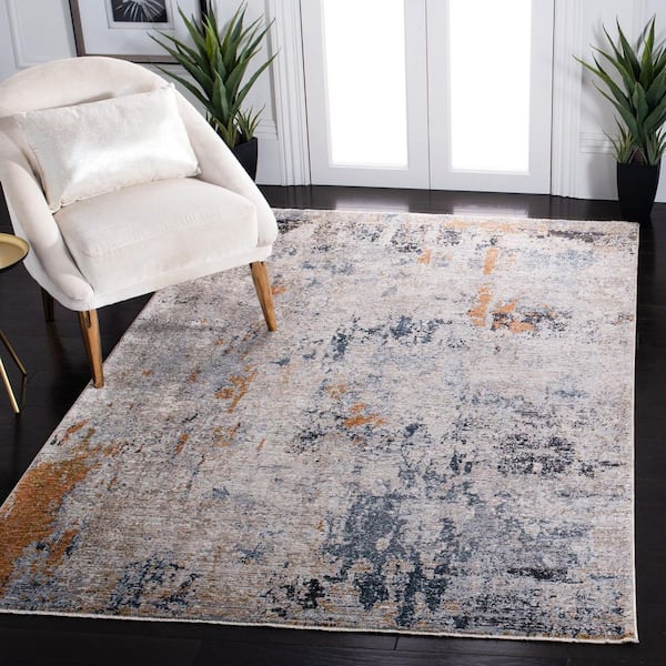 Limitee 5 ft. x 8 ft. Beige/Beige Abstract Distressed Area Rug