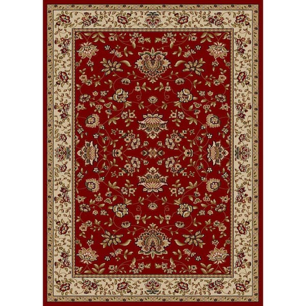 Como Red 8 ft. x 11 ft. Traditional Oriental Floral Area Rug