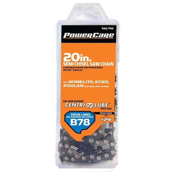 Powercare 20 in. B78 Semi Chisel Chainsaw Chain 78 Link