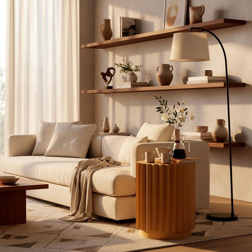 Arashi 15 in. Natural Wood End Table price history on PriceWatchPro