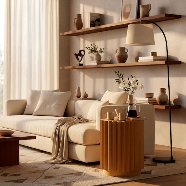 Arashi 15 in. Natural Wood End Table