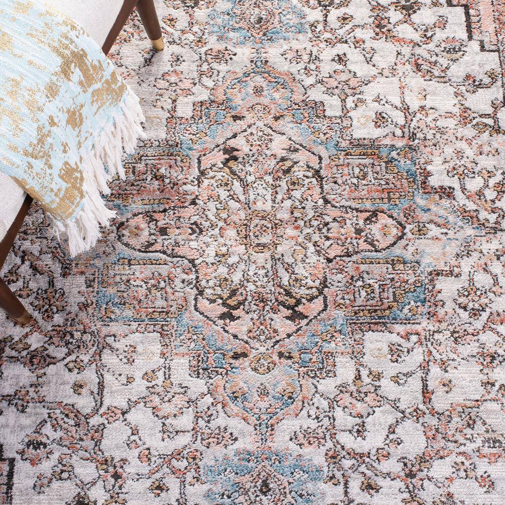 Dreamy Abstract Blue and Grey 8' x 10' Synthetic Area Rug