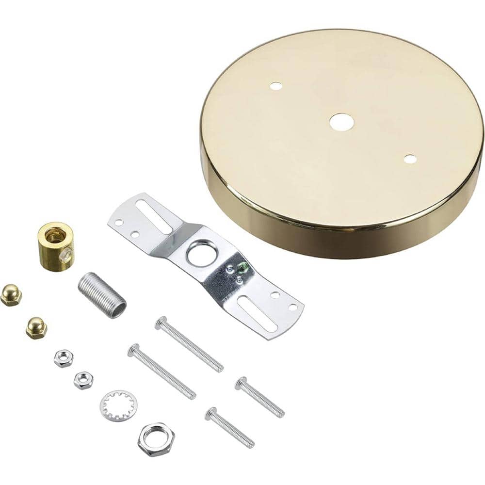 4-3/4 in. Dia and 7/16 in. Center Hole, Brass Finish, Chandelier Fixture Ca