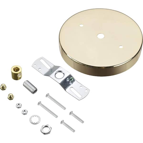 Unbranded 4-3/4 in. Dia and 7/16 in. Center Hole, Brass Finish, Chandelier Fixture Canopy Kit