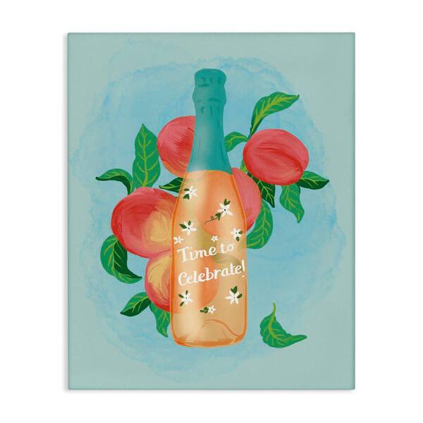 Stupell Industries Champagne with Budding Blooms by Be Ni La Unframed Food Graphic Art Print 40 in. x 30 in.