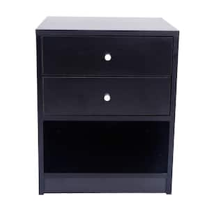 Winado Modern 1-Drawer Black Nightstand (18.5 in. H x 15.7 in. W x 14.1 in.  D) 941228128315 - The Home Depot