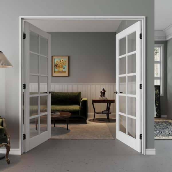 ARK DESIGN 72 in. x 80 in. Universal 10-Lite Clear Glass White MDF