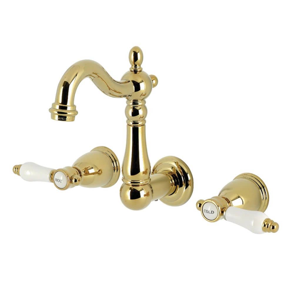 Bel-Air 2-Handle Wall-Mount Bathroom Sink Faucet in Polished Brass price history on PriceWatchPro