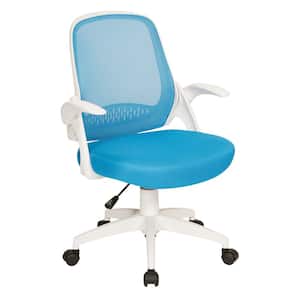Jackson Blue Mesh and White Frame Office Chair with Flip Arms
