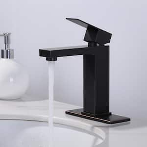 Single Handle Single Hole Bathroom Faucet with Supply Line Included in Oil Rubbed Bronze