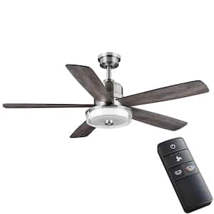 Castleford 52 in. White Color Changing Integrated LED Brushed Nickel Ceiling Fan with Light Kit and Remote Control
