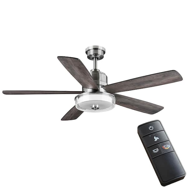 Home Decorators Collection Castleford 52 in. White Color Changing Integrated LED Brushed Nickel Ceiling Fan with Light Kit and Remote Control