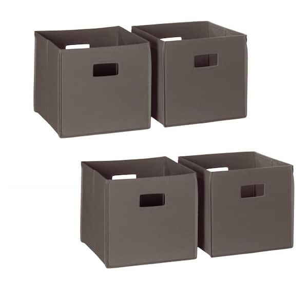 10.5 in. W x 10.5 in D x 10 in. H Kids Four Piece Folding Storage Bin in Brown