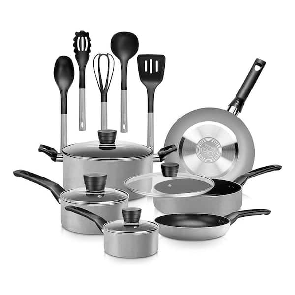 25-Piece Stainless Steel Kitchen Utensil Set , Non-Stick Cooking Gadgets  and Tools Kit , Durable Dishwasher-Safe Cookware Set , Kitchenware Gift  Idea, Best New Apartment Essentials 