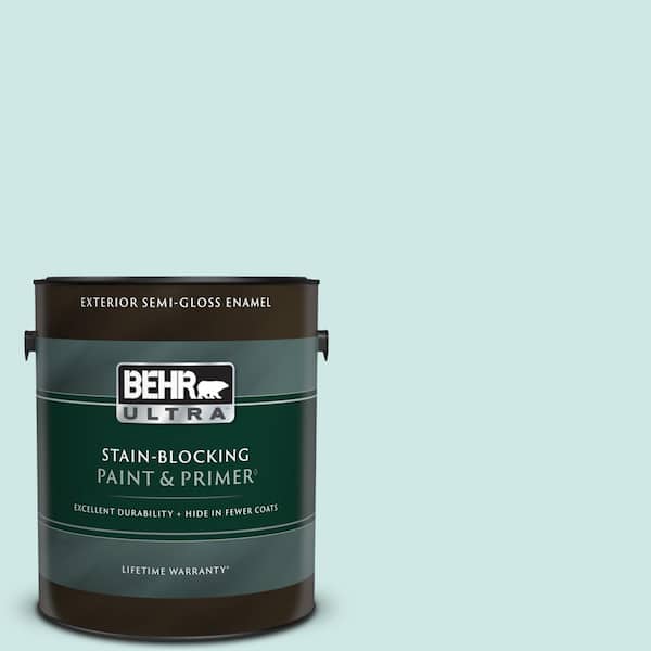 BEHR ULTRA 1 gal. Home Decorators Collection #HDC-WR14-5 Icicle Mint Semi-Gloss Enamel Exterior Paint & Primer