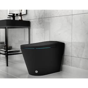 Echo Elongated 1.28 GPF Smart Toilet Bidet in Matte Black with Auto Open, Auto Flush, Voice and Wifi Controls
