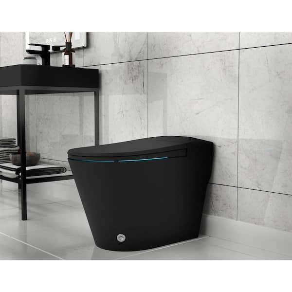 ENVO Echo Elongated 1.28 GPF Smart Bidet Toilet in Matte Black with Auto Open, Auto Close, Auto Flush, and Heated Seat