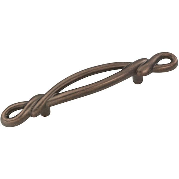 HICKORY HARDWARE French Twist 3 in. Center-to-Center Dark Antique Copper Cabinet Pull